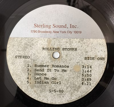 Lot 77 - THE ROLLING STONES - EMOTIONAL RESCUE LP - ORIGINAL US STERLING SOUND ACETATE (WITH LONGER VERSIONS)