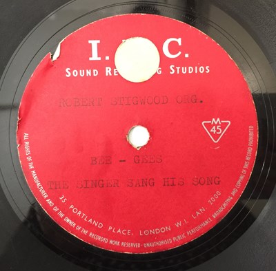 Lot 80 - THE BEE GEES - THE SINGER SANG HIS SONG C/W JUMBO 7" (ORIGINAL UK I.B.C ACETATE RECORDING)