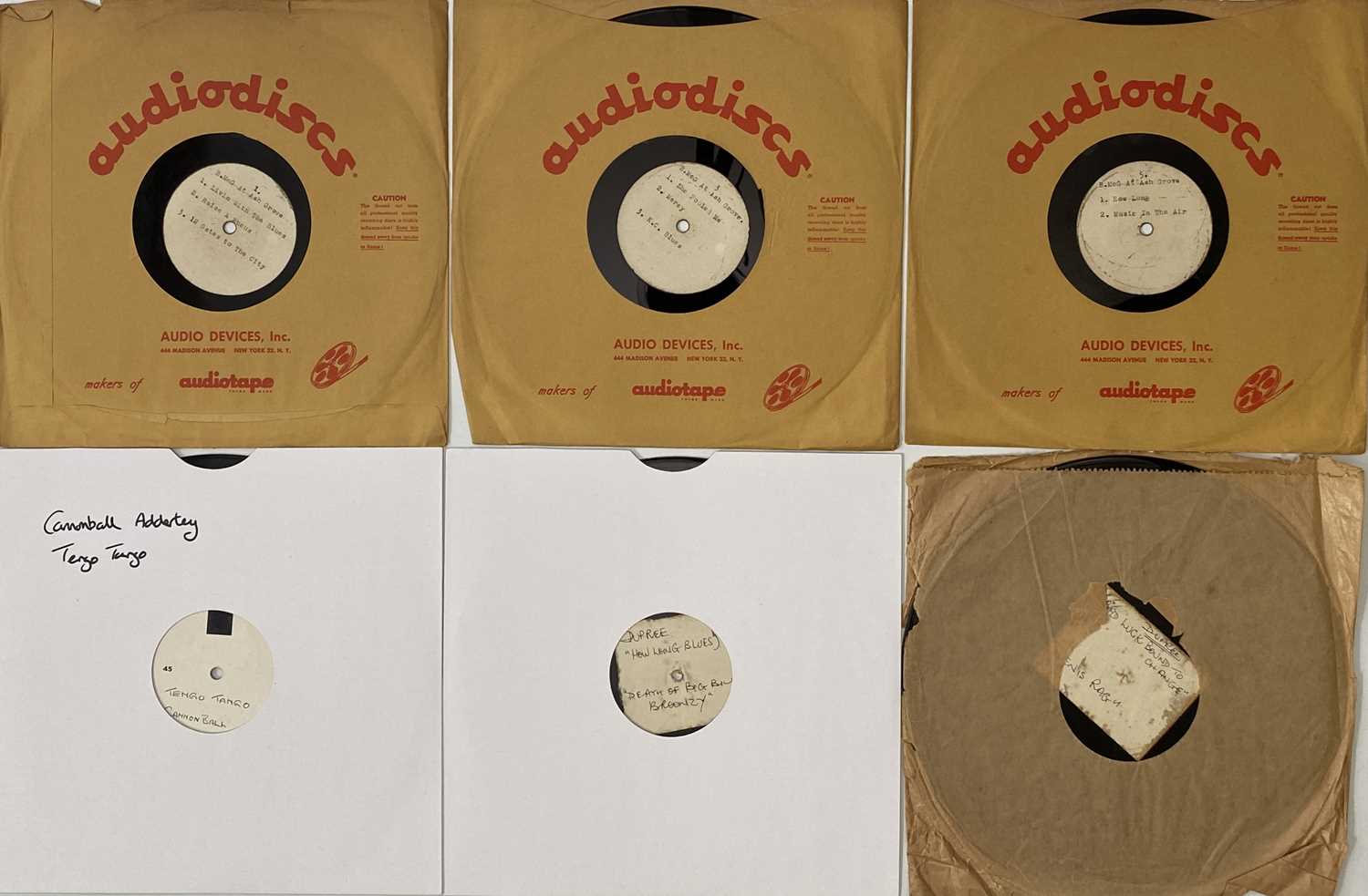 Lot 519 - BROWNIE MCGHEE/CHAMPION JACK DUPREE/CANNONBALL ADDERLEY - ORIGINAL 10" ACETATE RECORDINGS