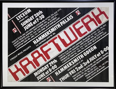 Lot 395 - KRAFTWERK - ORIGINAL 1981 LONDON HAMMERSMITH ODEON POSTER.