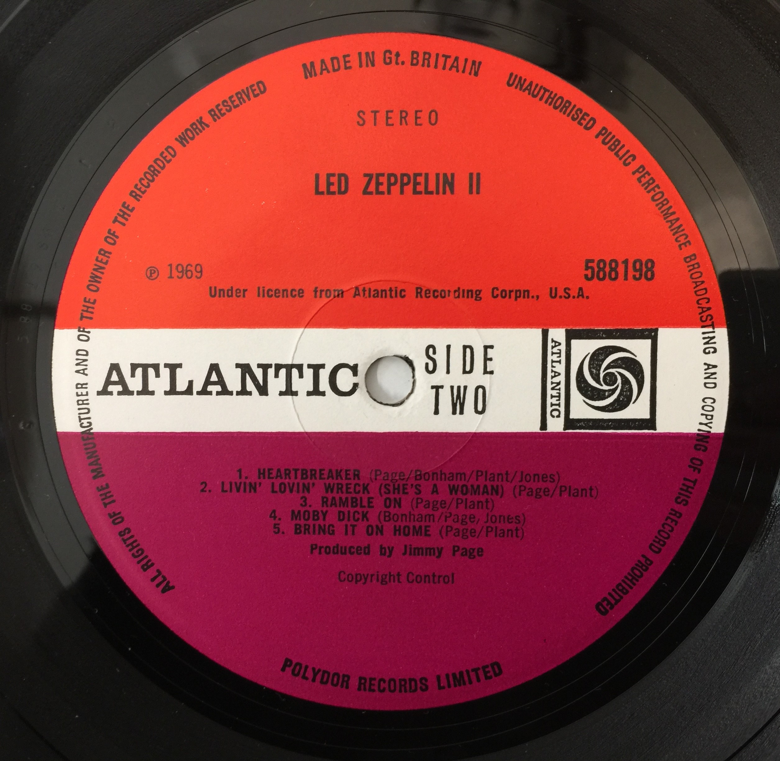 LED ZEPPELIN★Same UK Atlantic Red/Maroon LED ZEPPELIN☆Same UK Atlantic Red/Maroon