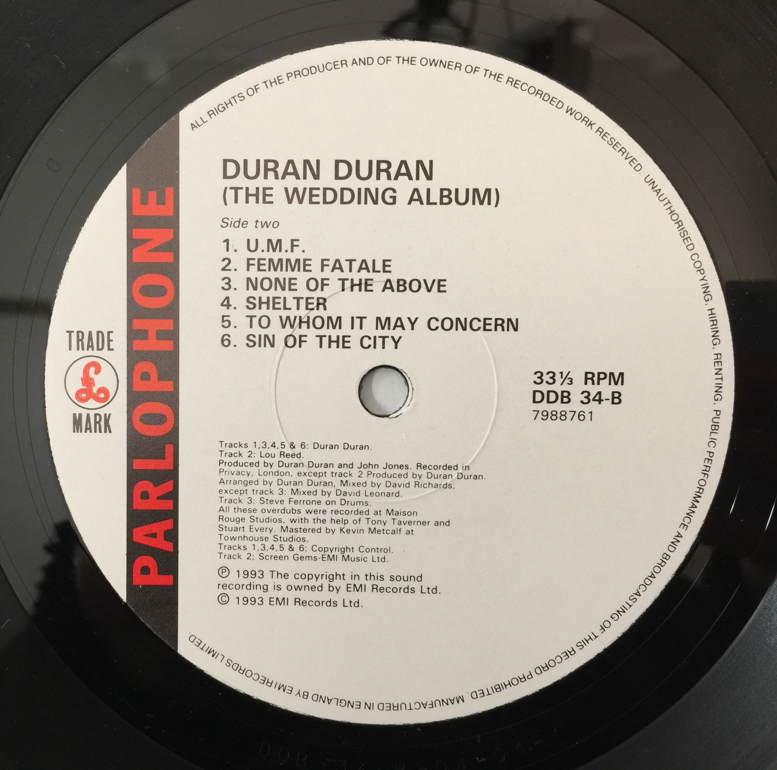 Lot 142 - DURAN DURAN - DURAN DURAN (THE WEDDING Lot 142 - DURAN DURAN - DURAN DURAN (THE WEDDING