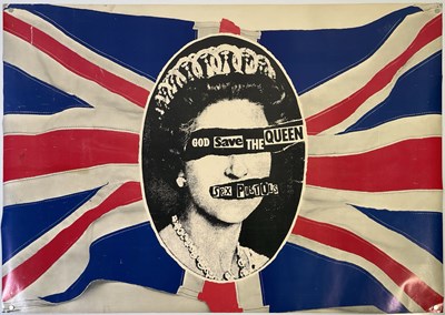 Lot 561 - THE SEX PISTOLS - AN ORIGINAL PROMOTIONAL POSTER FOR GOD SAVE THE QUEEN.