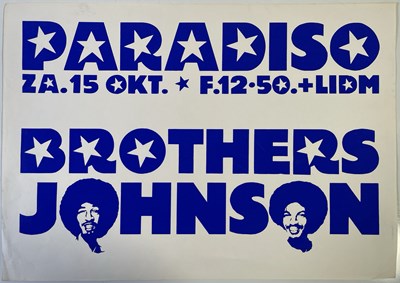 Lot 248 - PARADISO AMSTERDAM - POSTER COLLECTION - BROTHERS JOHNSON 1977.