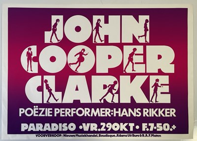 Lot 251 - PARADISO AMSTERDAM - POSTER COLLECTION - JOHN COOPER CLARKE.