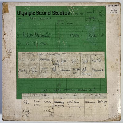 Lot 509 - THE WHO INTEREST - PETE TOWNSHEND - STUDIO MASTER TAPE 'MISTY MOUNTAIN'.