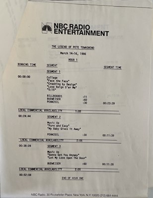 Lot 509 - THE WHO INTEREST - PETE TOWNSHEND - STUDIO MASTER TAPE 'MISTY MOUNTAIN'.