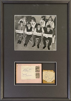 Lot 455 - THE BEATLES - ALL FOUR AUTOGRAPHS IN FRAMED DISPLAY.