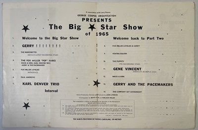 Lot 2420329 - MULTI-SIGNED BIG STAR SHOW OF 1965 PROGRAMME.