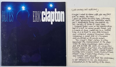 Lot 461 - ERIC CLAPTON - HANDWRITTEN LETTER USED IN 1993 PROGRAMME.