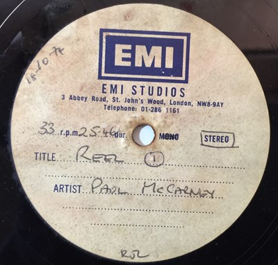 Lot 98 - PAUL McCARTNEY - EMI STUDIOS ACETATE LP 'THE BACK YARD TAPE'
