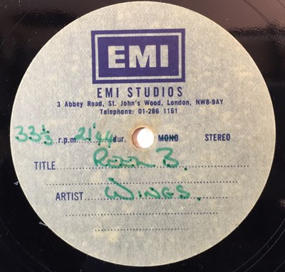 Lot 99 - PAUL McCARTNEY & WINGS - ONE HAND CLAPPING - ORIGINAL EMI STUDIOS LP ACETATE RECORDINGS