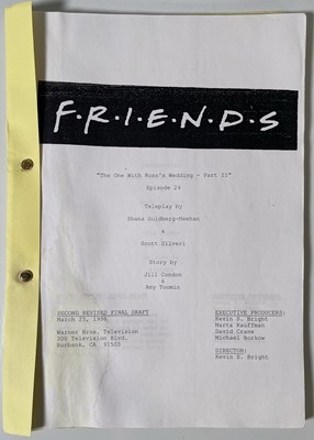 Lot 363 - FRIENDS - 'THE ONE WITH ROSS'S WEDDING - PART II' - FINAL DRAFT SCRIPT.