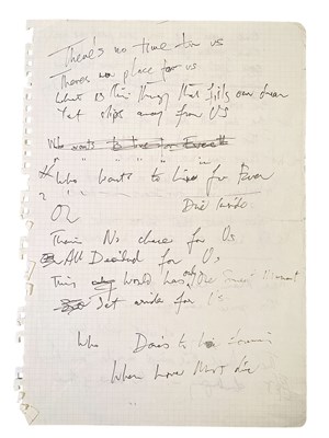 Lot 485 - QUEEN - FREDDIE MERCURY HANDWRITTEN LYRICS FOR 'A KIND OF MAGIC' AND ' WHO WANTS TO LIVE FOREVER'