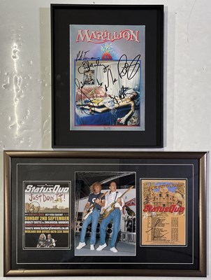 Lot 353 - MARILLION / STATUS QUO SIGNED ITEMS.