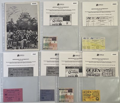 Lot 474 - QUEEN - TICKET STUBS FOR QUEEN CONCERTS GIFTED BY JOHN DEACON.