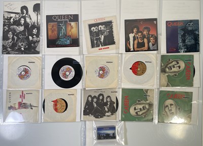 Lot 482 - QUEEN - RECORDS FROM JOHN DEACON'S COLLECTION - SINGLES / CASSETTE.