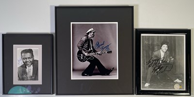 Lot 359 - FRAMED AND SIGNED ROCK N ROLL PICTURES.