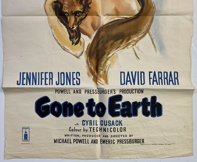 Lot 183 - POWELL AND PRESSBURGER - GONE TO EARTH (1950) - ONE SHEET SIZE UK POSTER.