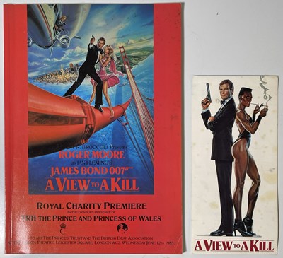 Lot 170 - JAMES BOND - A VIEW TO A KILL (1985) - ROYAL PREMIERE PROGRAMME AND TICKET.