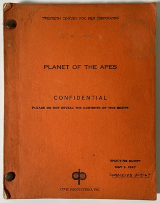 Lot 362 - PLANET OF THE APES (1968) - ORIGINAL SHOOTING SCRIPT.