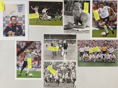 Lot 392 - FOOTBALL MEMORABILIA - ENGLAND STARS - SIGNED PHOTOGRAPHS.