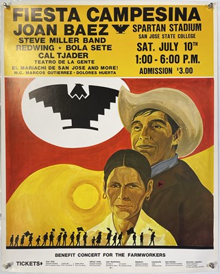 Lot 398 - JOAN BAEZ - VINTAGE BENEFIT CONCERT US CONCERT POSTER.