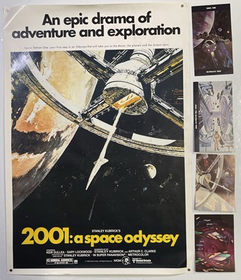 Lot 219 - 2001: A SPACE ODYSSEY - RARE CINERAMA POSTER-CARD SET AND COMMERCIAL ONE-SHEET STYLE POSTER.