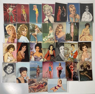 Lot 247 - 1950S FEMALE FILM STARS - ORIGINAL GLAMOUR POSTCARDS.