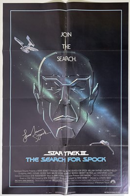 Lot 385 - STAR TREK - LEONARD NIMOY SIGNED ONE-SHEET POSTER.