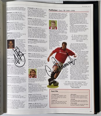 Lot 403 - FOOTBALL MEMORABILIA - MULTI SIGNED MANCHESTER UNITED ENCYCLOPEDIA / GEORGE BEST SIGNED.