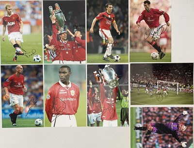 Lot 400 - FOOTBALL MEMORABILIA - MANCHESTER UNITED LEGENDS SIGNED PHOTOGRAPHS.