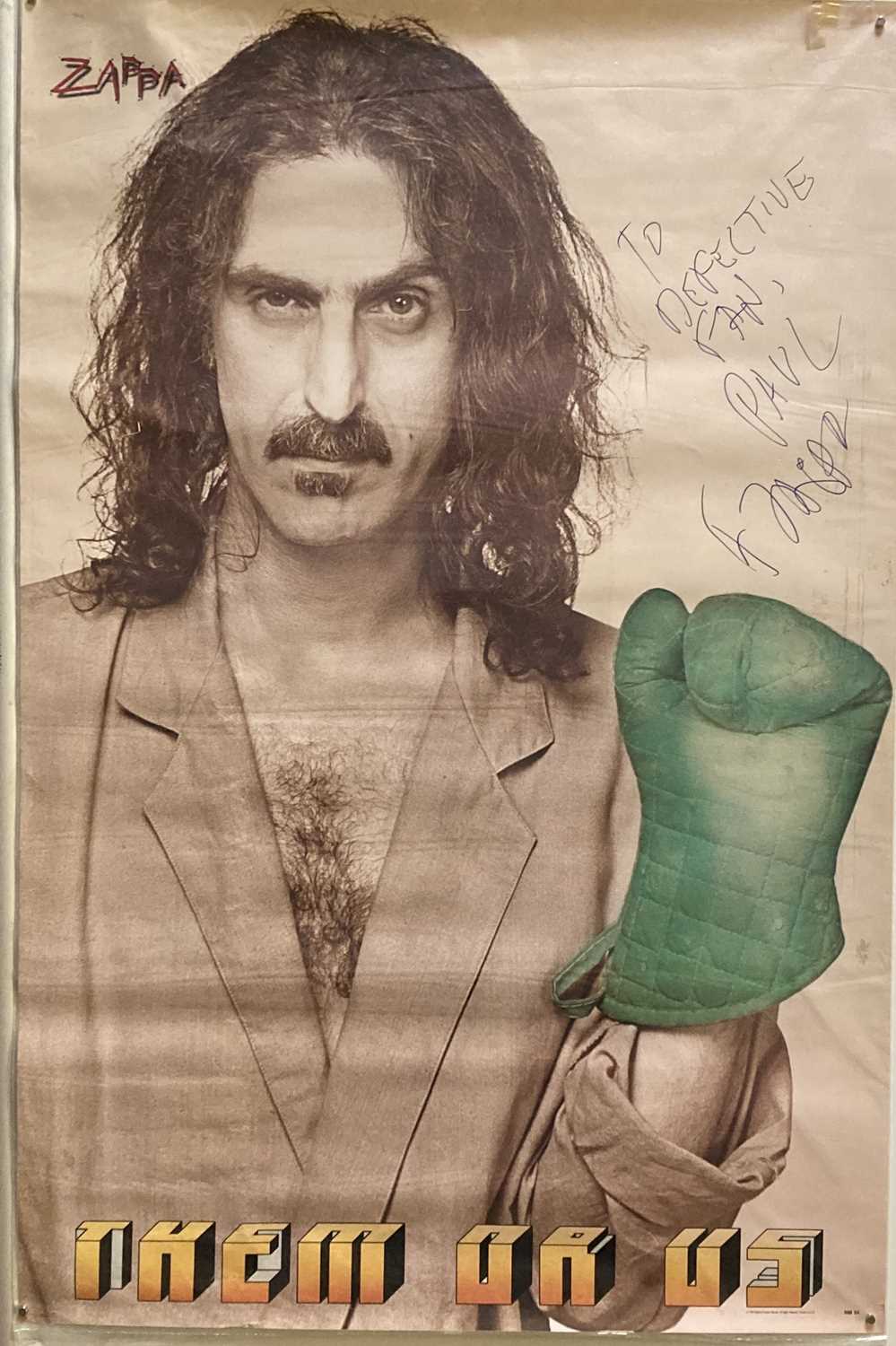 Lot 293 - FRANK ZAPPA SIGNED POSTER.