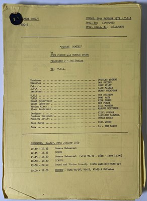 Lot 365 - FAWLTY TOWERS - SERIES TWO - EPISODE TWO - FULL CAMERA SCRIPT.