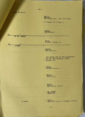 Lot 367 - FAWLTY TOWERS - SERIES TWO - EPISODE FOUR - FULL CAMERA SCRIPT.