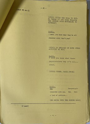 Lot 367 - FAWLTY TOWERS - SERIES TWO - EPISODE FOUR - FULL CAMERA SCRIPT.