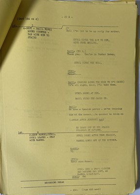 Lot 367 - FAWLTY TOWERS - SERIES TWO - EPISODE FOUR - FULL CAMERA SCRIPT.
