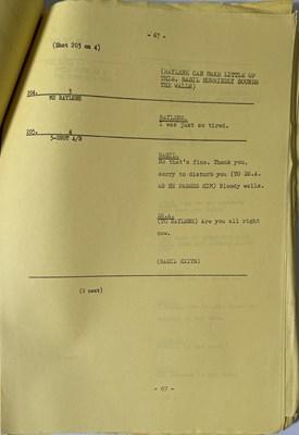 Lot 367 - FAWLTY TOWERS - SERIES TWO - EPISODE FOUR - FULL CAMERA SCRIPT.