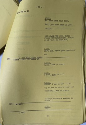 Lot 367 - FAWLTY TOWERS - SERIES TWO - EPISODE FOUR - FULL CAMERA SCRIPT.
