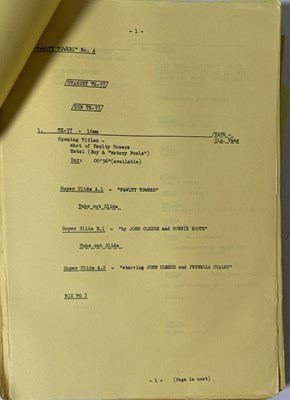 Lot 367 - FAWLTY TOWERS - SERIES TWO - EPISODE FOUR - FULL CAMERA SCRIPT.