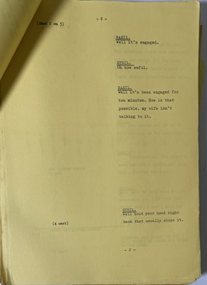 Lot 367 - FAWLTY TOWERS - SERIES TWO - EPISODE FOUR - FULL CAMERA SCRIPT.