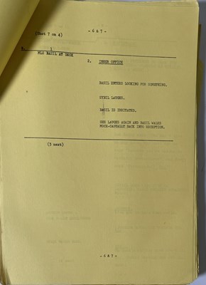 Lot 367 - FAWLTY TOWERS - SERIES TWO - EPISODE FOUR - FULL CAMERA SCRIPT.