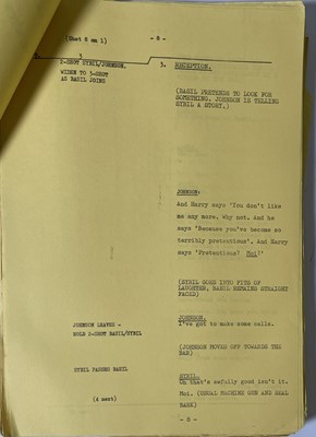 Lot 367 - FAWLTY TOWERS - SERIES TWO - EPISODE FOUR - FULL CAMERA SCRIPT.