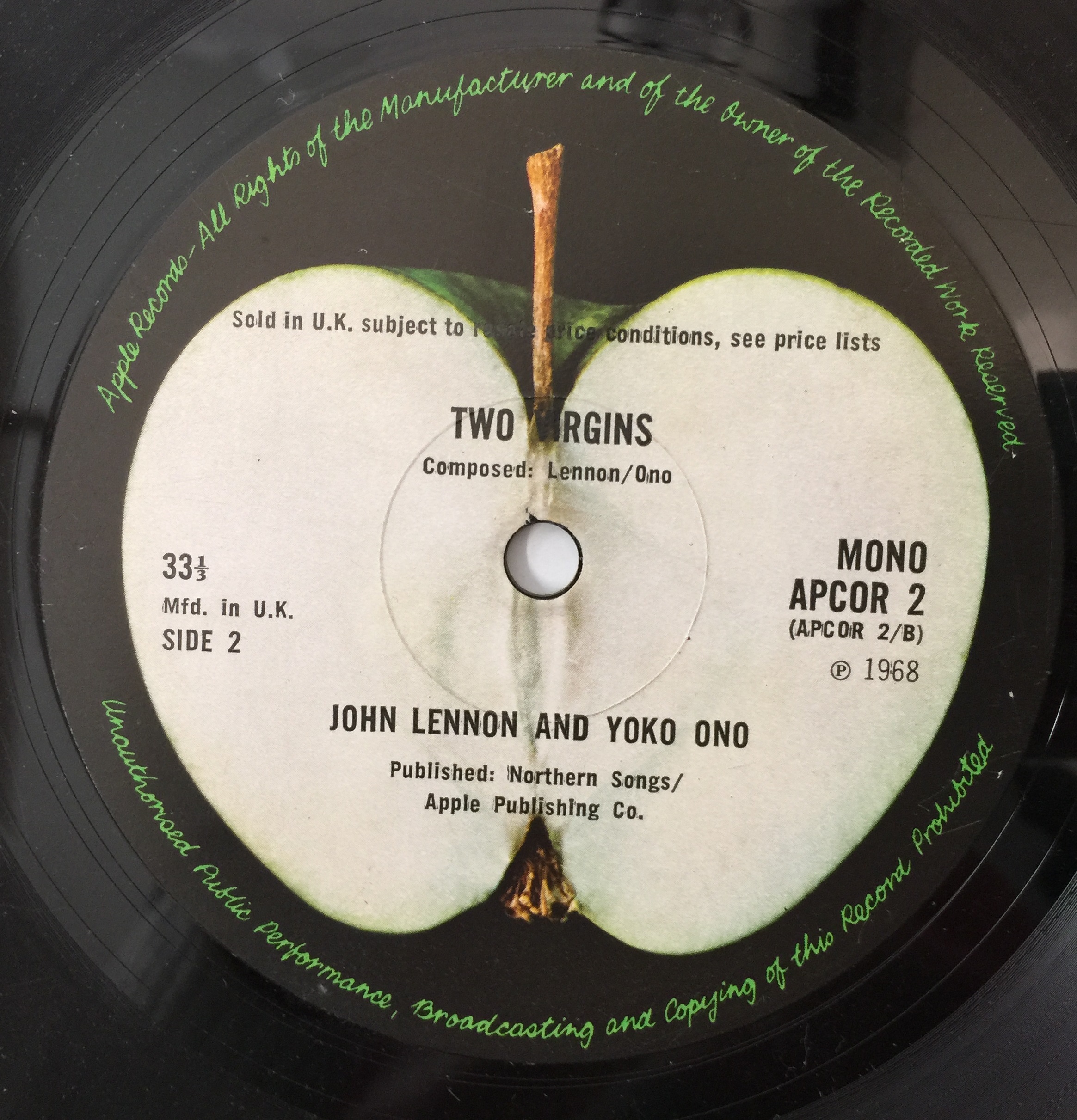 Lot 327 - JOHN LENNON AND YOKO ONO - TWO VIRGINS LP