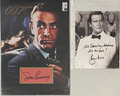 Lot 175 - JAMES BOND - ROGER MOORE AND SEAN CONNERY SIGNATURES.