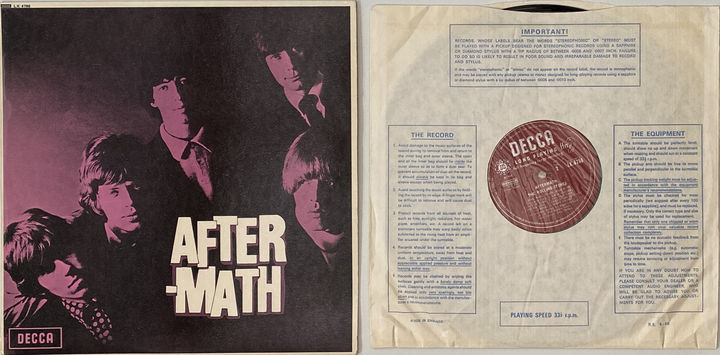 Lot 247 - THE ROLLING STONES - AFTERMATH LP (ORIGINAL