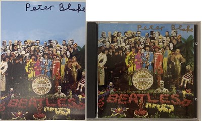 Lot 153 - PETER BLAKE SIGNED CD AND POSTCARD.