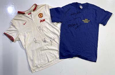 Lot 414 - MANCHESTER UNITED - MULTI SIGNED SHIRTS.