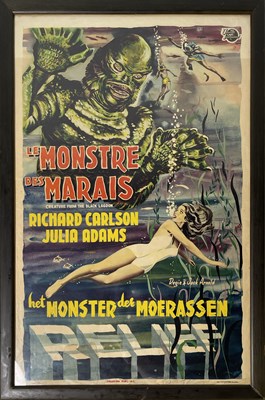 Lot 224 - THE CREATURE FROM THE BLACK LAGOON (1954) - ORIGINAL BELGIAN FILM POSTER.