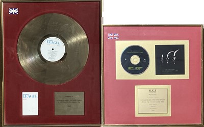 Lot 265 - THE HUMAN LEAGUE GOLD DISC AWARDS AND SIGNED ITEMS.
